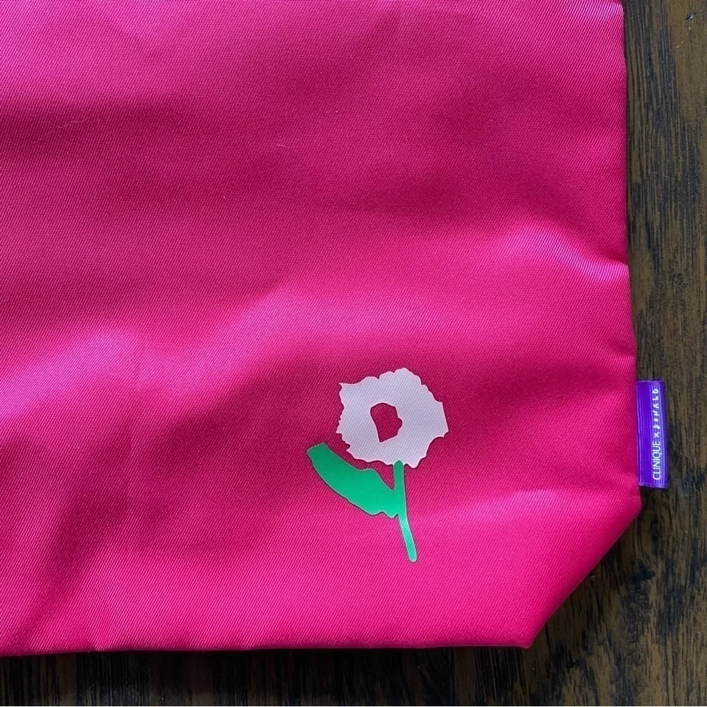 Clinique x Donald Robertson Limited Edition Tote and Makeup Bag Floral